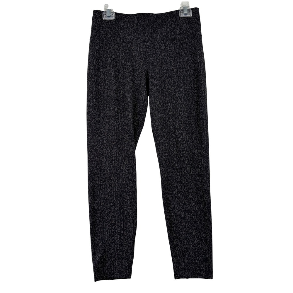 Athleta Delancey Textured Legging Womens Size M Black Grey High Rise Ankle